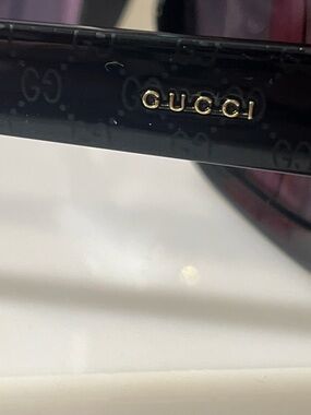 Gucci GG 3206/S D28BN Women's Sunglasses Black/Gold Monogram 56-16 130 Italy
